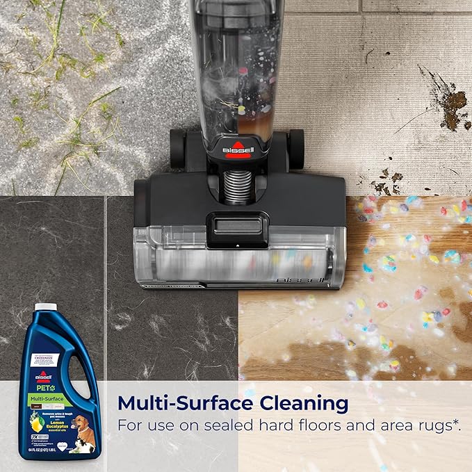 Bissell Multi-Surface Pet with Citrus, 34441, 64oz, Safe on Sealed hard Floors and Area Rugs, Removes tough pet messes and elimantes odors, Lemon Eucalyptus Essential Oils