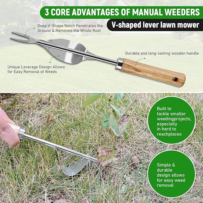 FR 3 Pcs Set Weed Puller Tool, Manual Weed Puller Tool, Crevice Weeder