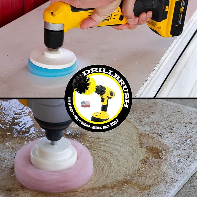 Drill Brush - Cleaning Supplies - Bathroom Accessories - Scrub Pads - Shower Cleaner - Bathtub - Bath Mat – Bathroom Sink - Scrubber - Hard Water Stain Remover - Glass Cleaner - Shower Door Cleaner