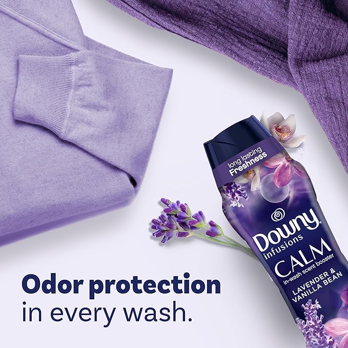 Downy Calm In-Wash Laundry Scent Booster Beads, Soothing Lavender and Vanilla Bean scent, 30.1 OZ, laundry scent beads, Long-lasting Freshness