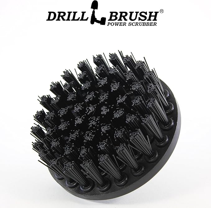 Ultra Stiff 4-Inch Electric Spin Scrubber: Industrial Cleaning Supplies for BBQ, Oil Stains, Rust, Metal, Concrete, Grates, Smoker, Griddle, Outdoor Deck, Garage, & Driveway - No Wire Brush for Drill