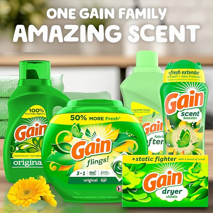 Gain In-Wash Laundry Scent Booster, Original Scent, 12.2 OZ, Fresh Extender + Odor Protection