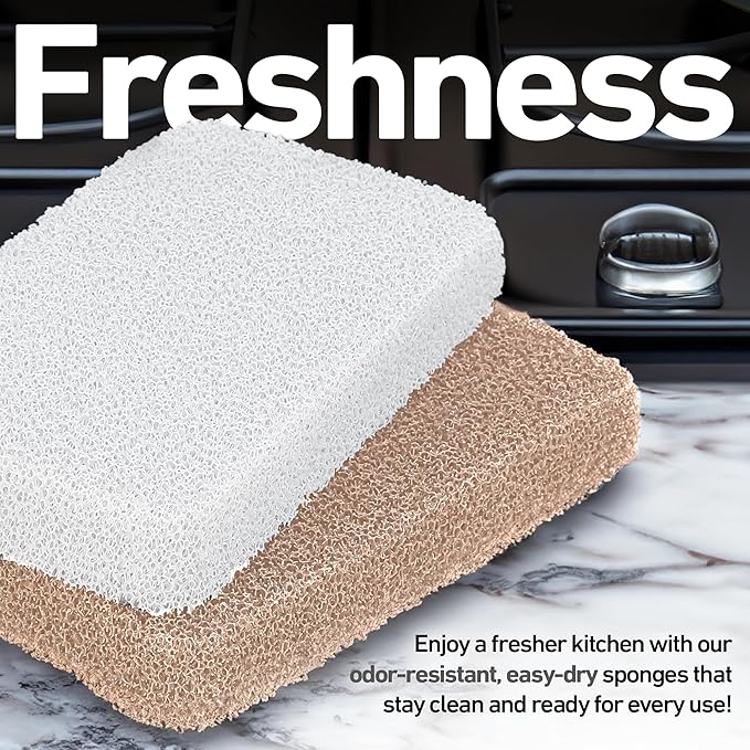 Casanero 6-Pack Silicone Scrubbing Sponges, Heavy-Duty, Non-Scratch | Reusable, Odor-Free, Multi-Purpose Cleaning for Dishes, Non-Stick, Countertops