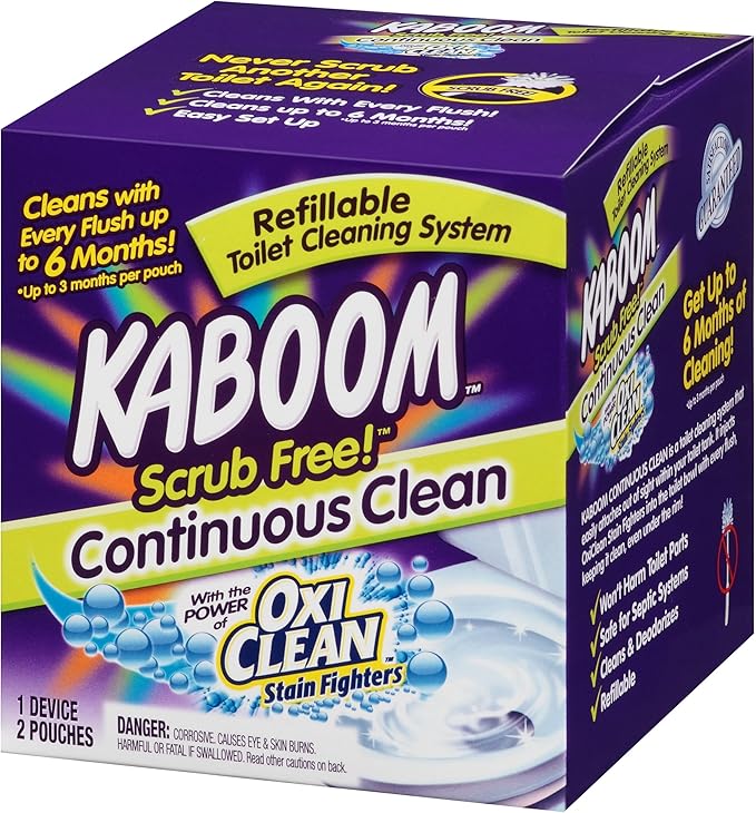 Kaboom Scrub Free! Toilet Bowl Cleaner System with 2 Refills