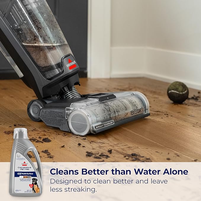 Bissell CrossWave PET PRO OXY Multi-Surface Formula, 4019G, 80 oz, Removes Stuck-On Stains like Dirt, Grease, and Grime from Sealed Hard Floors and Grout, Patented Odor Elimation Technology