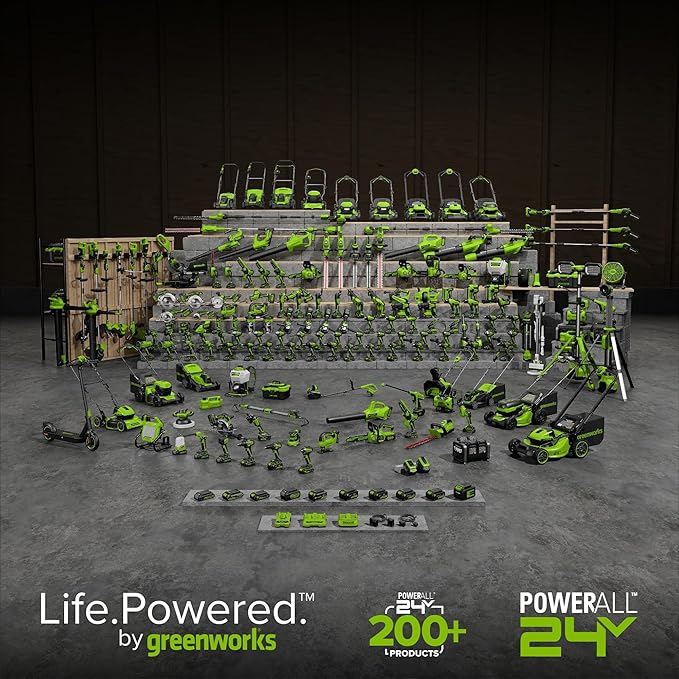 Greenworks 24V Cordless Brushless 400 in-lbs Drill/Driver+1950 in-lbs Impact Driver Combo,High Torque, Lightweight, (2) 2.0Ah USB-C Batteries(12,000mAh Power Bank) and 65W USB-C Fast Charger(3-Port)