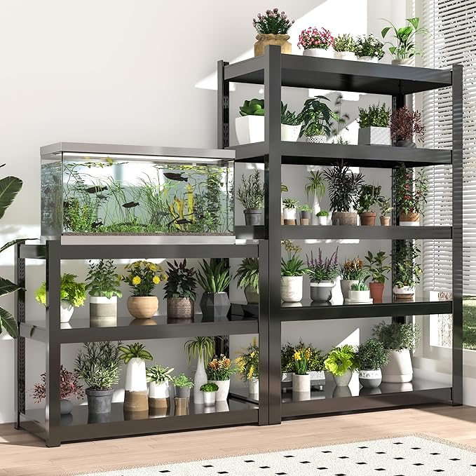 3-Tier Metal Storage Shelving Unit Black 16" D x 36" W x 36" H, Adjustable, 1800 lbs Capacity, Heavy Duty, Storage Organizer, for Garage, Home, Bathroom, Laundry, Storage Rack