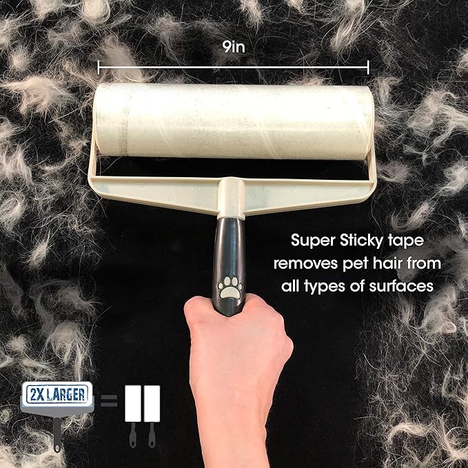 Spotty Supersize Extra Sticky, Adhesive Lint Roller Refill, Pet Cat & Dog Hair Remover for Clothes and Furniture, 60 Sheet ct (Pack of 6)