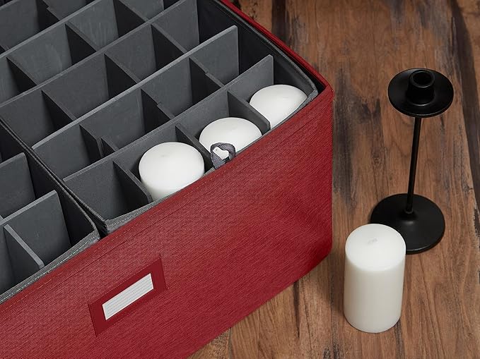 Covermates Keepsakes - Adjustable Zip-Top Storage Box - Configurable FlexGrid Compartments - Heavy Duty Polyester- Reinforced Handles - Stackable Design - Indoor Storage, Red Heather