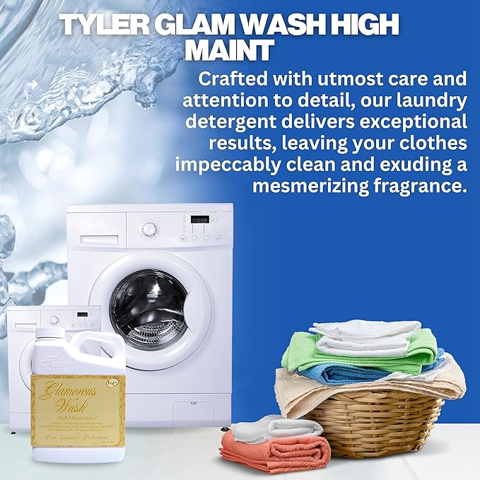 Worldwide Nutrition Bundle Compatible with Tyler Candle Company Glamorous Wash High Maintenance Scent Fine Laundry Liquid Detergent - Hand and Machine Washable - 16 oz, 454-gram Container w/Keychain