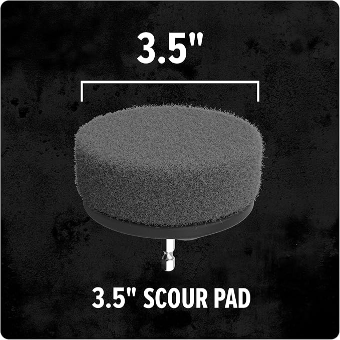 Dirt Devil Scour Pad Cleaning Set, 3 Piece, 3.5" Pads, for Use on Stainless Steel, Tubs, Showers, Metal and More, Extreme Dirt Build Up, Scouring Pad Drill Attachment for Cleaning