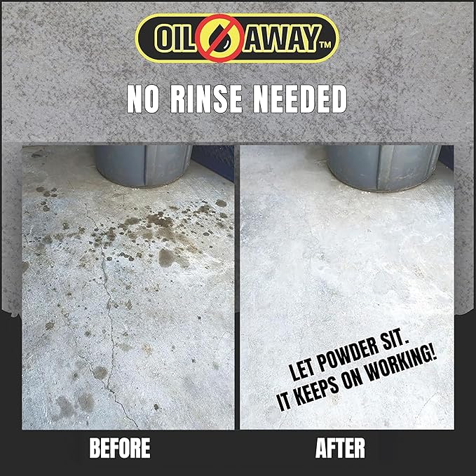 Oil Stain Fighter Driveway Kit with Pretreat Solution for Maximum Results | 4 oz. Pretreat Spray + 10 oz. Enzyme Powder | No Rinse Safe Concrete Cleaning Duo for Driveways and Patios | Driveway Size