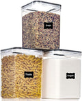 PANTRYSTAR Large Food Storage Containers with Lids Airtight 5.2L /176Oz, for Flour, Sugar, Baking Supply, 3PCS BPA Free Plastic Canisters for Kitchen Pantry Organization