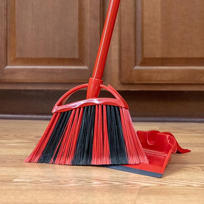 O-Cedar One Sweep Broom with Step-On Dustpan | Remove 99% with One | Lightweight Quiet Cleaning Tool | Ideal for Pet Owners