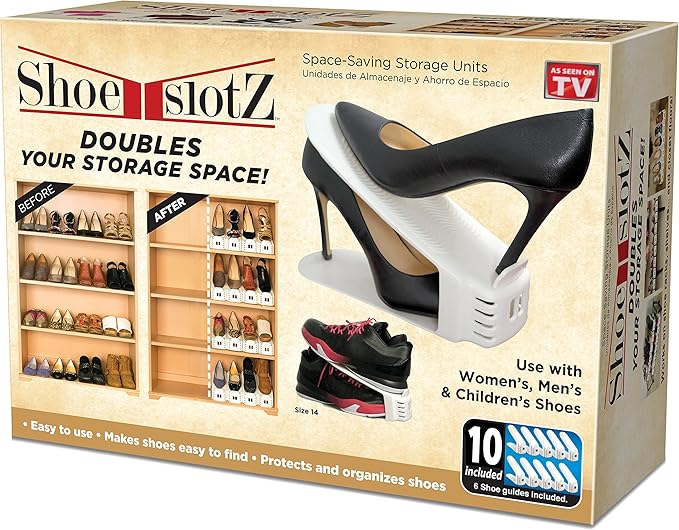 Shoe Slotz Space-Saving Storage Units in Ivory | As Seen on TV | No Assembly Required | Limited Edition Price Club Value Pack, 40 Piece Set