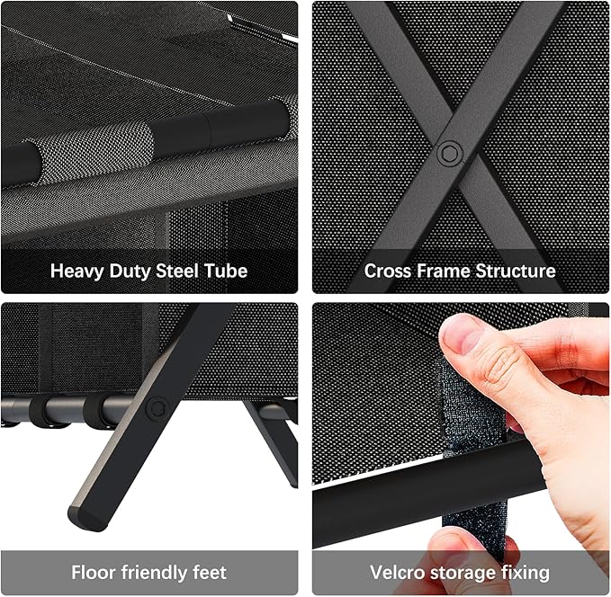 aboxoo Luggage Rack with storage, Guest Room Folding Suitcase Stands, Holds up to 120 lb, Space Saving Suitcase Holders for guest room, Bedroom Hotel, Black