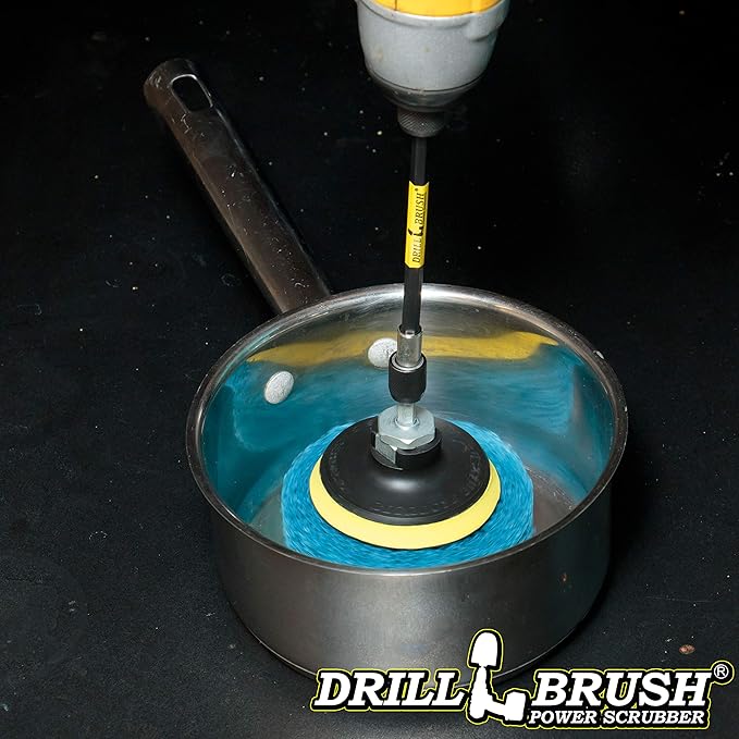Kitchen Accessories - Cleaning Supplies - Drill Brush - Spin Scrubber - Oven Cleaner - Stove Top Cleaner - Pots and Pans - Kitchen Sink - Hard Water Stain Remover - Drill Attachment Power Scrubber