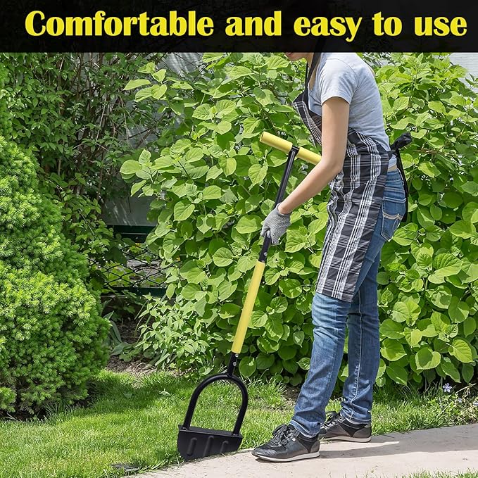 41in Lawn Edger, Half Moon Edger, Border Edger with T-Grip, Saw-Tooth for Sidewalk and Grass Maintenance