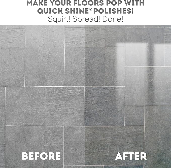 Quick Shine Multi Surface Floor Clean + Polish Mop Kit w/ 3 Reusable Pads & 1-16 oz. Floor Finish | Use Wet + Dry | Hardwood, Luxury Vinyl Plank, Laminate | Safer Choice pH Neutral Formula