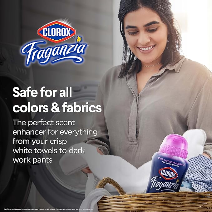Clorox Fraganzia Laundry Scent Booster Crystals, In-Wash Fragrance Beads for Fresh-Smelling Clothes & Linens, Safe for All Fabrics & Colors, Easy-Pour Bottle, Spring Scent, 18 Oz, 2 Pack