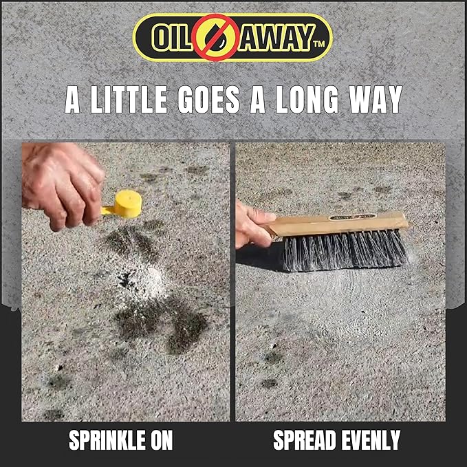 Oil Stain Fighter Driveway Kit with Pretreat Solution for Maximum Results | 4 oz. Pretreat Spray + 10 oz. Enzyme Powder | No Rinse Safe Concrete Cleaning Duo for Driveways and Patios | Driveway Size