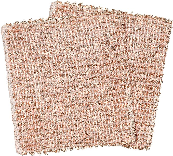 Redecker Copper Cleaning Cloth – 2 Pack – Woven Copper Scrubber for Pots Pans Sinks and Stainless Steel – Removes Burnt Food Residue – 5.5 x 5.7 in – Made in Netherlands