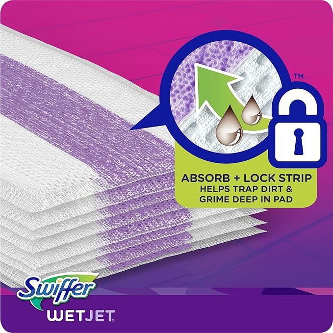 Swiffer WetJet Hardwood Floor Cleaner, Spray Mop Pad Refill, Multi Surface, 12 Count (Packaging May Vary)