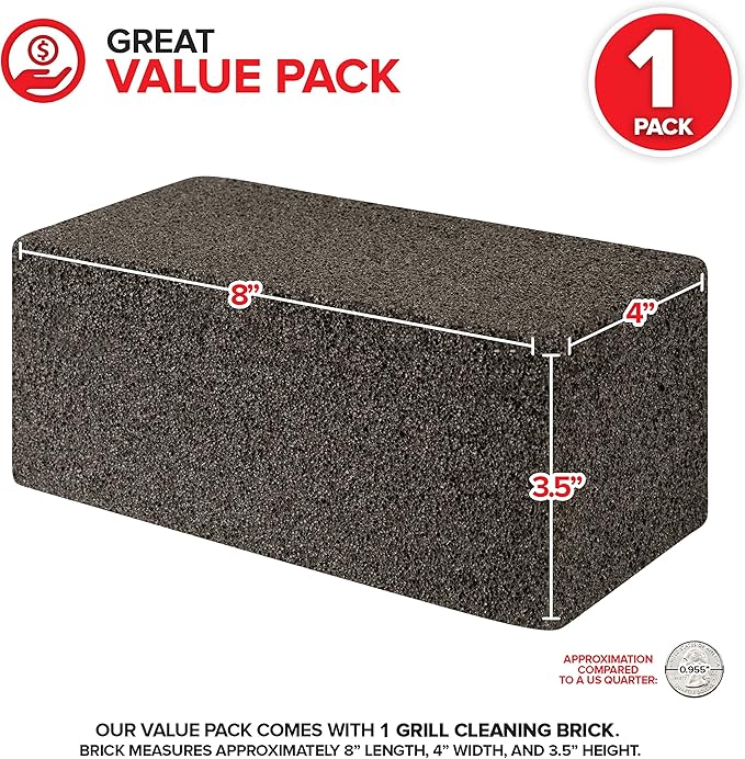 Stock Your Home Grill Cleaning Brick, Griddle Block Cleaner, Heavy Duty Pumice Stone for BBQ Flat Top, Scrubbing Tools/Bricks, (1 Pack)