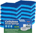 Zero Scratch Scrub Sponge, Pack of 12 Sponges for Dishes, Kitchen & Bathroom, Zero Scratch, Multi-Surface Safe, Cleans Fast, Tackles Tough Messes, Safe for Nonstick Pots & Pans