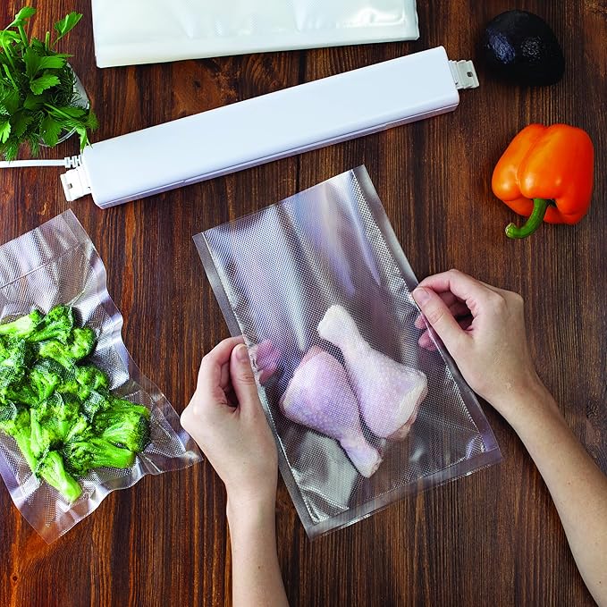 Houseables Vacuum Sealer Bags, Vacuum Sealer Rolls, Food Saver Bags Rolls, 8 Inch, Vac Seal, Sous Vide, Food Storage, Freezer, Sealing, Machine, Cooking, Air Sealable, BPA Free, Heavy Duty, 8x50, 2PK