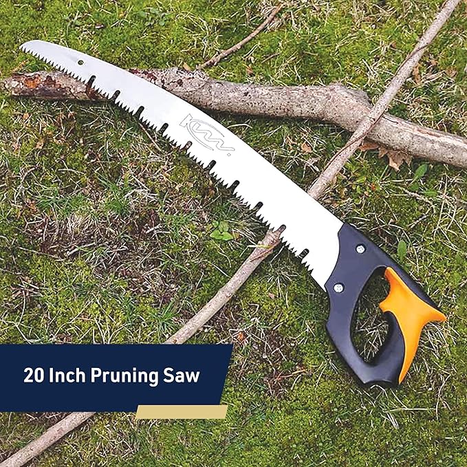 Kings County Tools Large Arborist Raker-Tooth Fast Cutting Pruning Saw | Green Wood Ready | Ergonomic Cushioned Handle | 20” Blade for Large Branches