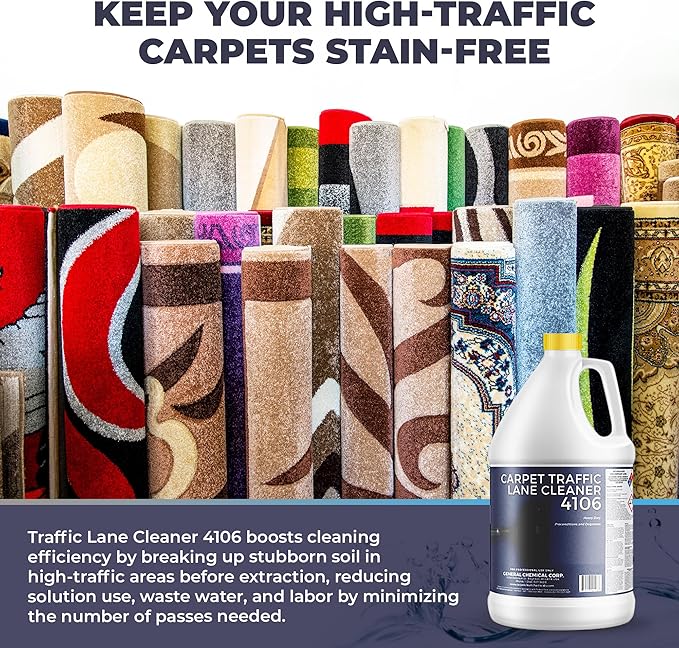 Carpet Traffic Lane Cleaner 4106 - Concentrated Carpet Pre Treatment Stain Remover - Incredible Stain Remover - Floor Covering Solution - Ideal for Industrial & Home Rug Cleaning - Case
