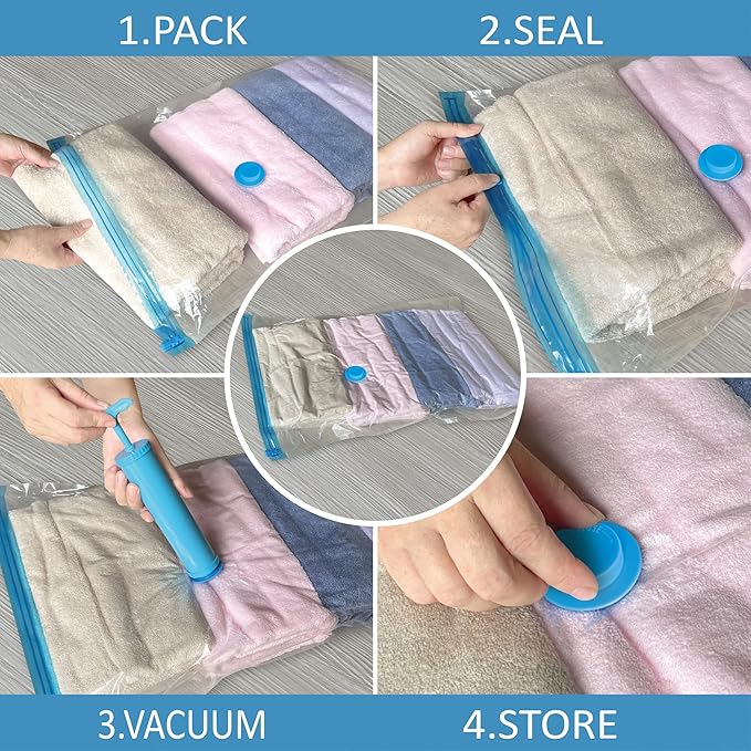 Roomimaster Vacuum Storage Bags, Vacuum Seal Space Saver Bags for Clothing, Travel Lugggage, Carry-on, Blankets, Comforters, Pillow, Bedding, 20 Combo