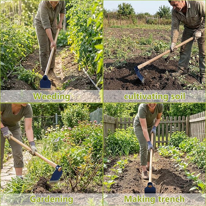 Hoe Head 1.6 Lb, 4-1/2" Blade Width, 1-3/4" Diameter Hole, Grub Hoe Head Steel Garden Tool for Tough Soil, Garden Hacking, Landscaping, Farming or Yard Work