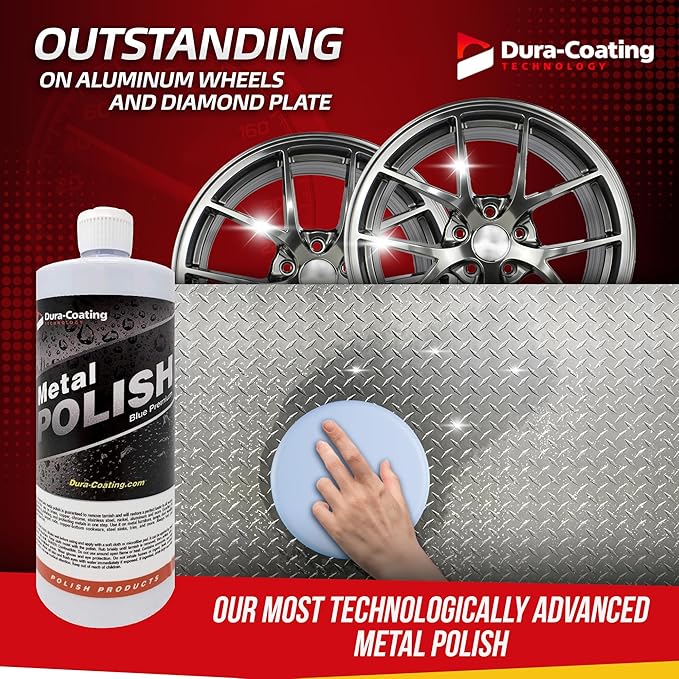 DURA-COATING TECHNOLOGY Blue Premium Metal Polish and Cleaner Liquid for All Metal, Brass, Gold, Copper, Fiberglass, Aluminum, Jewelry, Sterling Silver (1 Gallon Bottle)