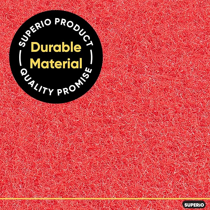 Scouring Pad Non-Scratching Scrubber Non-Scratch Cleaning Scrub Pads Heavy Duty Scouring Pad Reusable Kitchen Scrubbing Pad Pack of 6 Red, by Superio