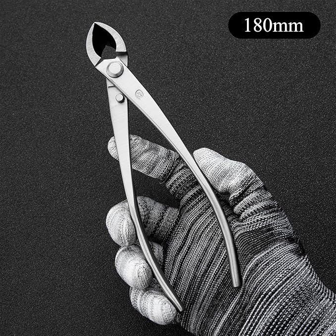 Small Size TianBonsai Bonsai Tools 5-Piece Alloy Steel Bonsai tool Kit In Cluding 180mm Long Handle Scissors / 180mm Branch Cutter / 180mm Knob Cutter / 200mm Straight Root Hook / Tweezers (NBKS5-01)