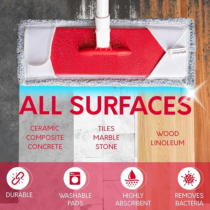 Collapsible Mop and Bucket Set with Wringer, Heavy Duty Scrub Brush, Foldable Mop and Broom for Home, Indoor or Outdoor Cleaning, Patio, Deck, RV, Concrete, and Floor Care by Bettaclean