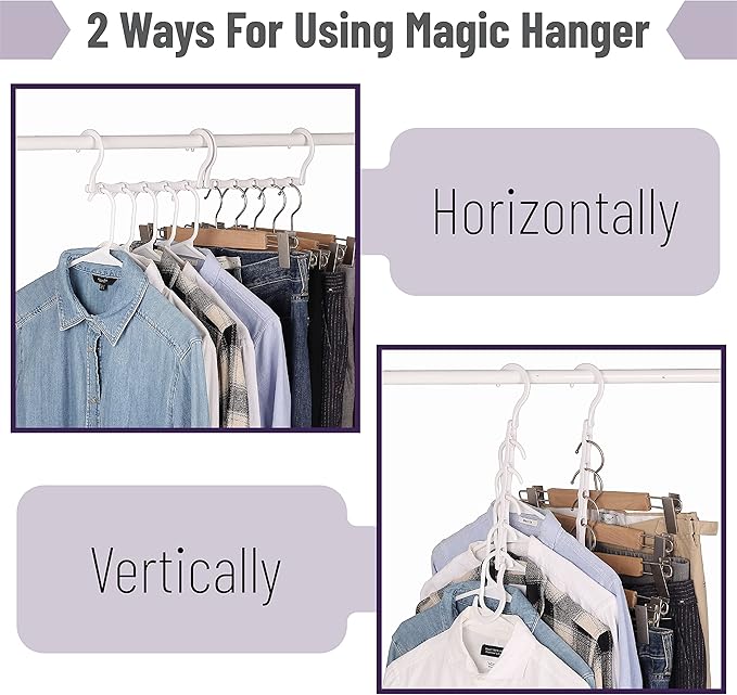 Mr. Pen Space Saving Hangers - 8 Pack White Space Saver Shirt Hangers, Clothes Organizer
