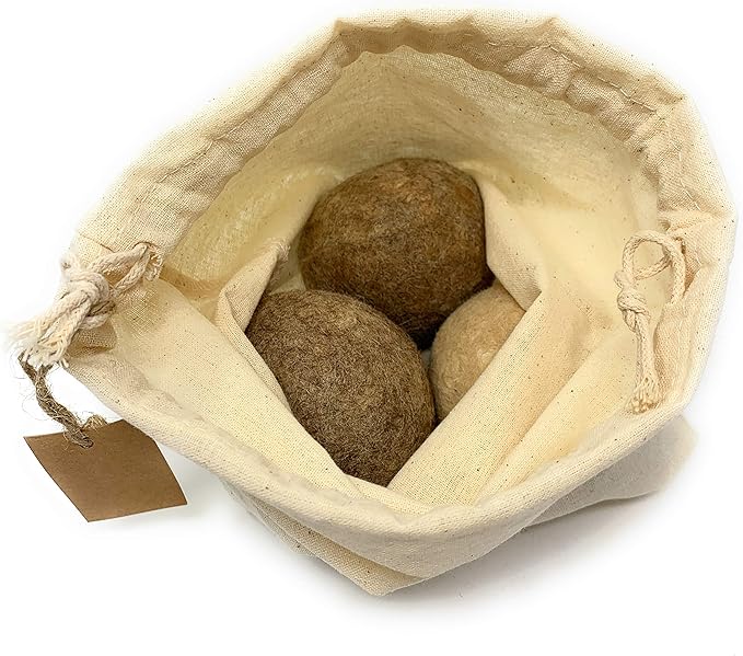 Alpaca Home 100% Alpaca Wool Dryer Balls - Felted - Set of 3 - Made in USA - All Natural Colors - Hypoallergenic