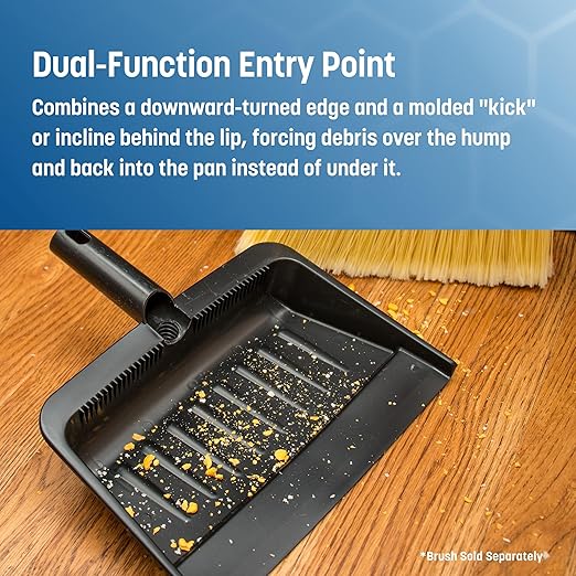 Carlisle FoodService Products Heavy Duty Dust Pan with Handle – Durable Plastic, 8 Inch Dust Pan for Home, Kitchen, and Commercial Use, Black