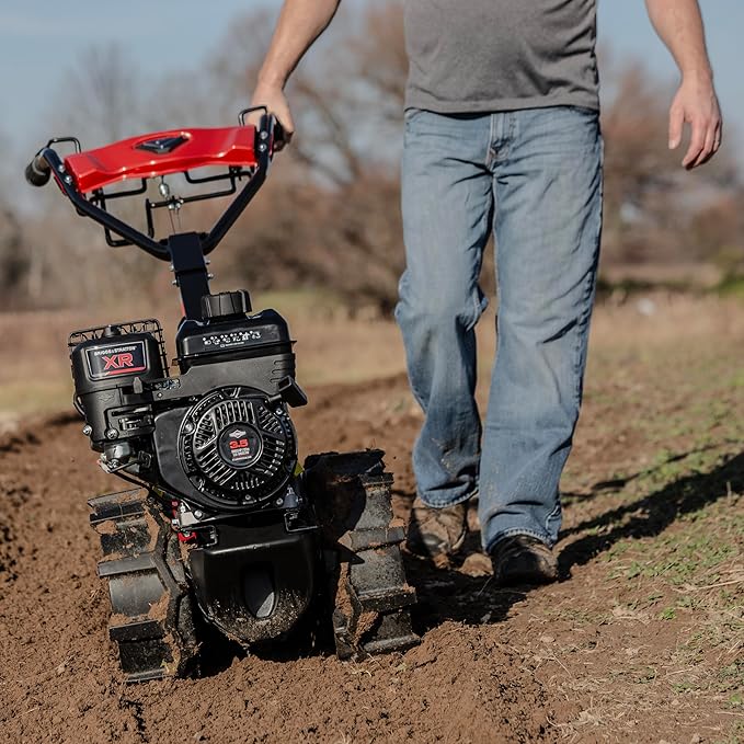 Earthquake® 46059 Pioneer™ Dual Direction Rear Tine Tiller, Powerful 127cc 4-Cycle Briggs and Stratton® Engine, Instant Reverse, 17” Tilling Width, 11” Tilling Depth, Frustration Free Shifting