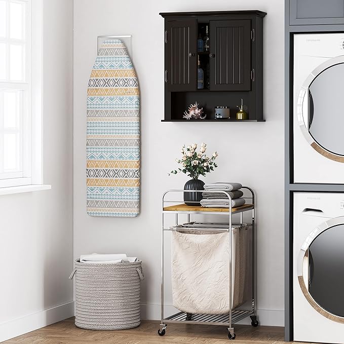 UTEX Bathroom Wall Cabinet, Bathroom Medicine Cabinet with Adjustable Shelves and Doors, Over the Toilet Storage Cabinet, Espresso