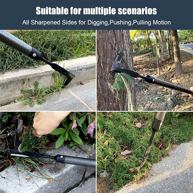 29" Long Handle Crack Weeder, Manual Crevice Weeding Tool Weed Puller for Sidewalk Paver Deck Boards, Gardening Tool for Removing Grass and Weeds from Deck Garden and Wall Crevices