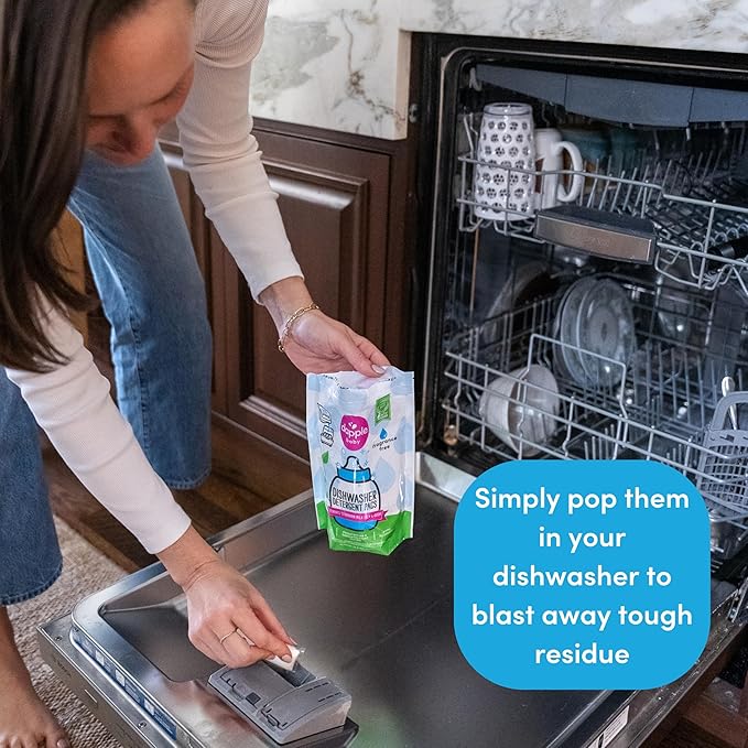 Dapple Baby Dishwasher Pacs, Hypoallergenic Dishwasher Pods Powered by Plants, Removes Milk Residue & Odor on Dishes, Baby Bottles & Kitchenware, Fragrance Free, 25 Count (Pack of 1)