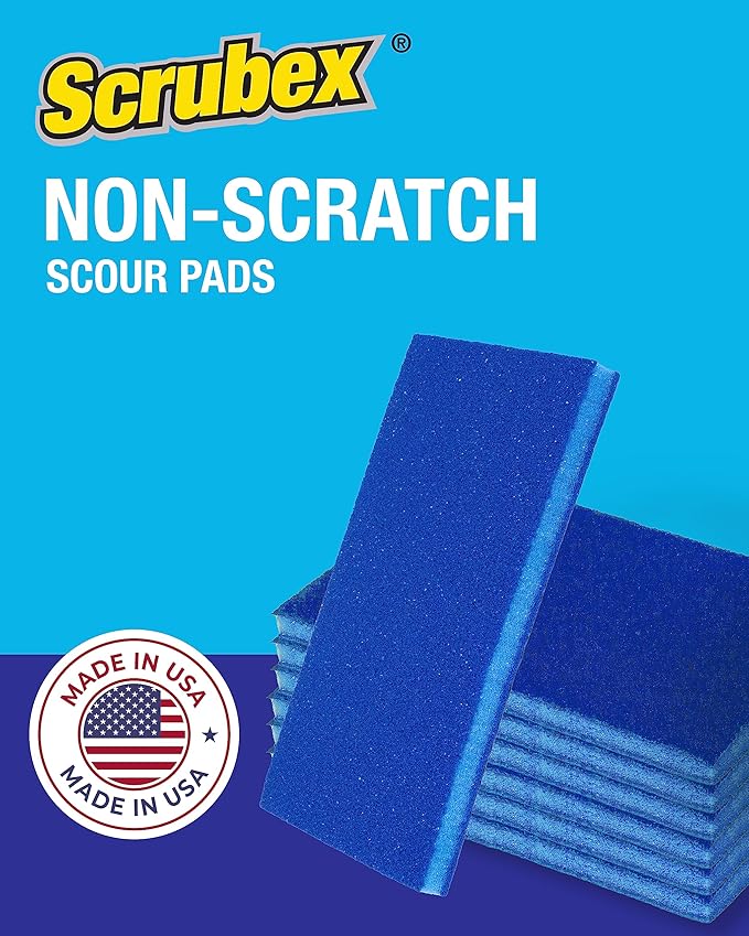 Non-Scratch Odor Resistant Scour Pads, Multi-Purpose Scouring for Kitchen and Household, Safe for Non-Stick Cookware (6 scouring Pads)