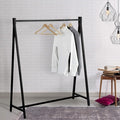 MyGift 47 Inch Modern Black Heavy Duty Metal A-Frame Wardrobe Clothing racks for hanging clothes, Commercial Grade Freestanding percheros para colgar ropa for Bedroom Closet Clothes or Retail Display