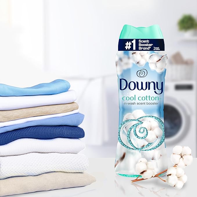Downy Cool Cotton In-Wash Laundry Scent Booster Beads, 18.2 oz, laundry scent beads, Long-lasting Freshness