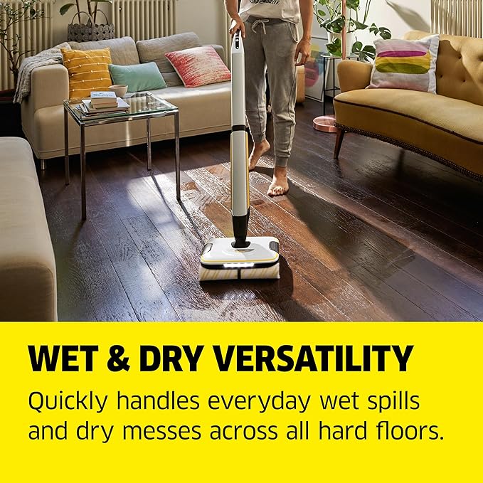 Kärcher FC 7 Cordless All-in-One Hard Floor Cleaner with 4-Roller Technology for Simultaneous Wet and Dry Debris Removal