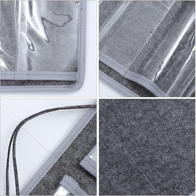 BESPORTBLE Wall Hanging Sunglasses Storage Pouch Grey Felt Dustproof Eyewear Organizer Bag for Bedroom Bathroom and Travel